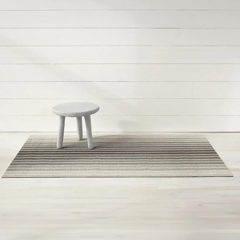 Chilewich Block Stripe Shag Doormat, Taupe - Image 2